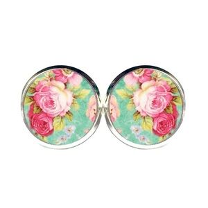 Handmade Floral earring studs 12mm